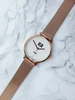 Zegarki>Michael John Damski Zegarek Elis Różowe Złoto / Biała Tarcza