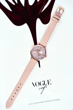 Zegarki>Michael John Damski Zegarek Jasno Różowy Brokat Romano