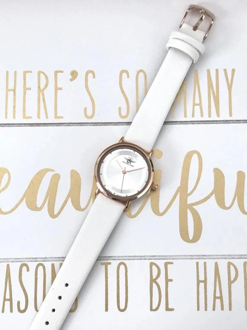 Best Michael John Damski Zegarek Paule Biały