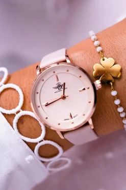 Outlet Damski Zegarek Beżowy Skadiara Zegarki