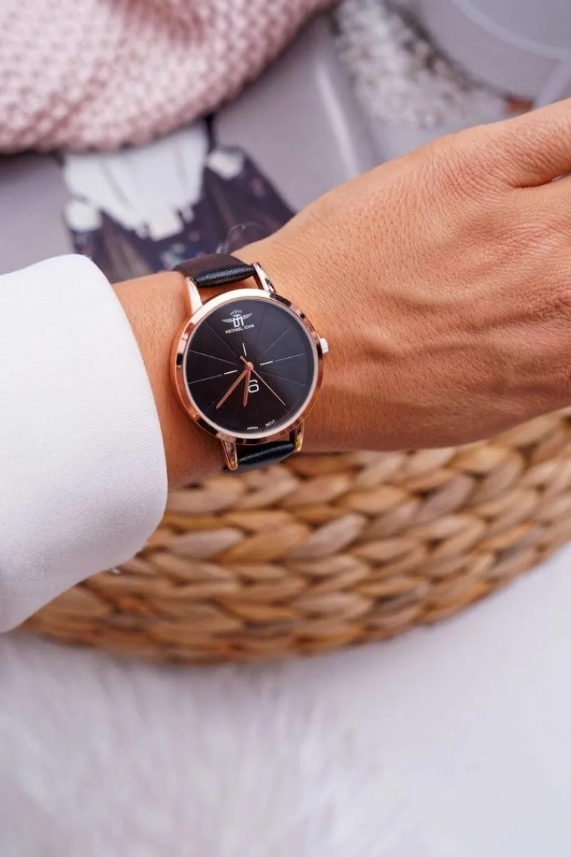 Discount Michael John Damski Zegarek Czarny Mentals