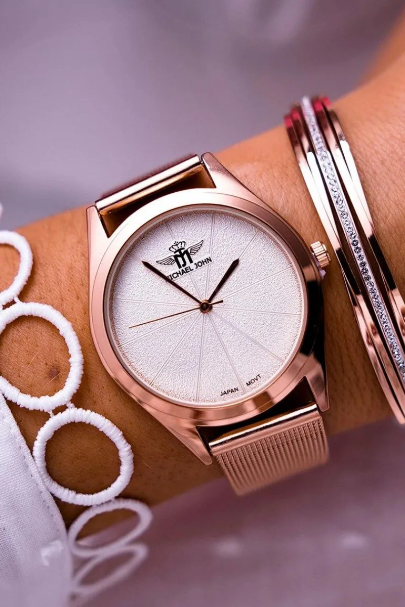 Outlet Michael John Damski Zegarek Różowe Złoto Armedana