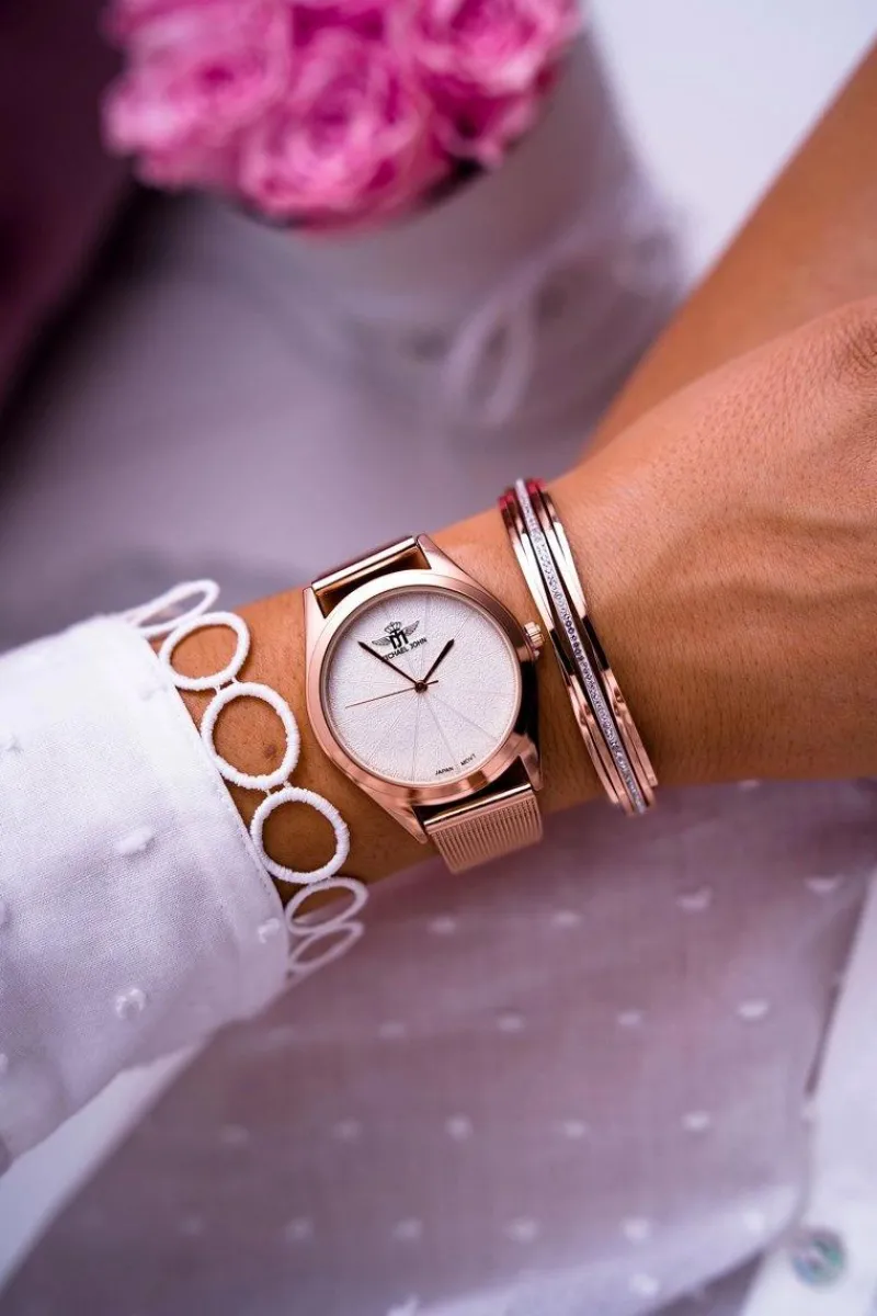 Outlet Michael John Damski Zegarek Różowe Złoto Armedana