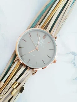 Best Damski Zegarek Z Rzemykowym Paskiem Pepero Beżowy Zegarki