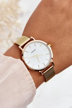 Clearance Ernest Damski Zegarek Na Bransolecie E97280 Złoty