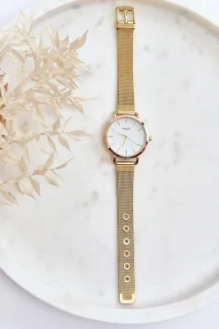 Clearance Ernest Damski Zegarek Na Bransolecie E97280 Złoty