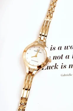 Zegarki>Giorgio&Dario Damski Zegarek Na Bransolecie Giorgio & Dario Złoty Z Białą Tarczą Pisento