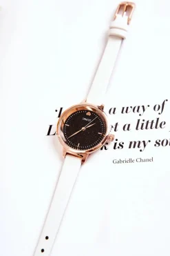 Discount Damski Zegarek Na Cienkim Pasku Biały Zegarki