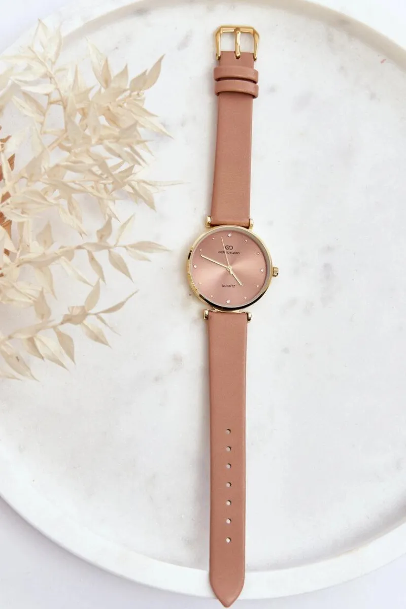 Sale Giorgio&Dario Damski Zegarek Na Skórzanym Pasku Giorgio & Dario GDM230411 Jasnobrązowy