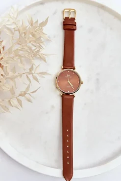 Giorgio&Dario Damski Zegarek Na Skórzanym Pasku Giorgio & Dario GDM230411 Camel