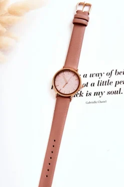 Zegarki>Giorgio&Dario Damski Zegarek Na Skórzanym Pasku Brudny Róż