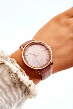 Zegarki></noscript>Giorgio&Dario Damski Zegarek Na Skórzanym Pasku Brudny Róż