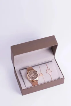 Hot Michael John Damski Zegarek z Bransoletą Bellos Złoty Róż