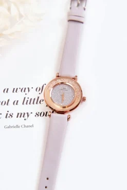 Clearance Damski Zegarek Z Brokatową Tarczą Szary Zegarki