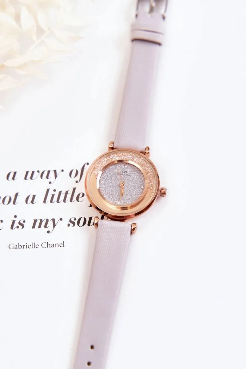 Clearance Damski Zegarek Z Brokatową Tarczą Szary Zegarki