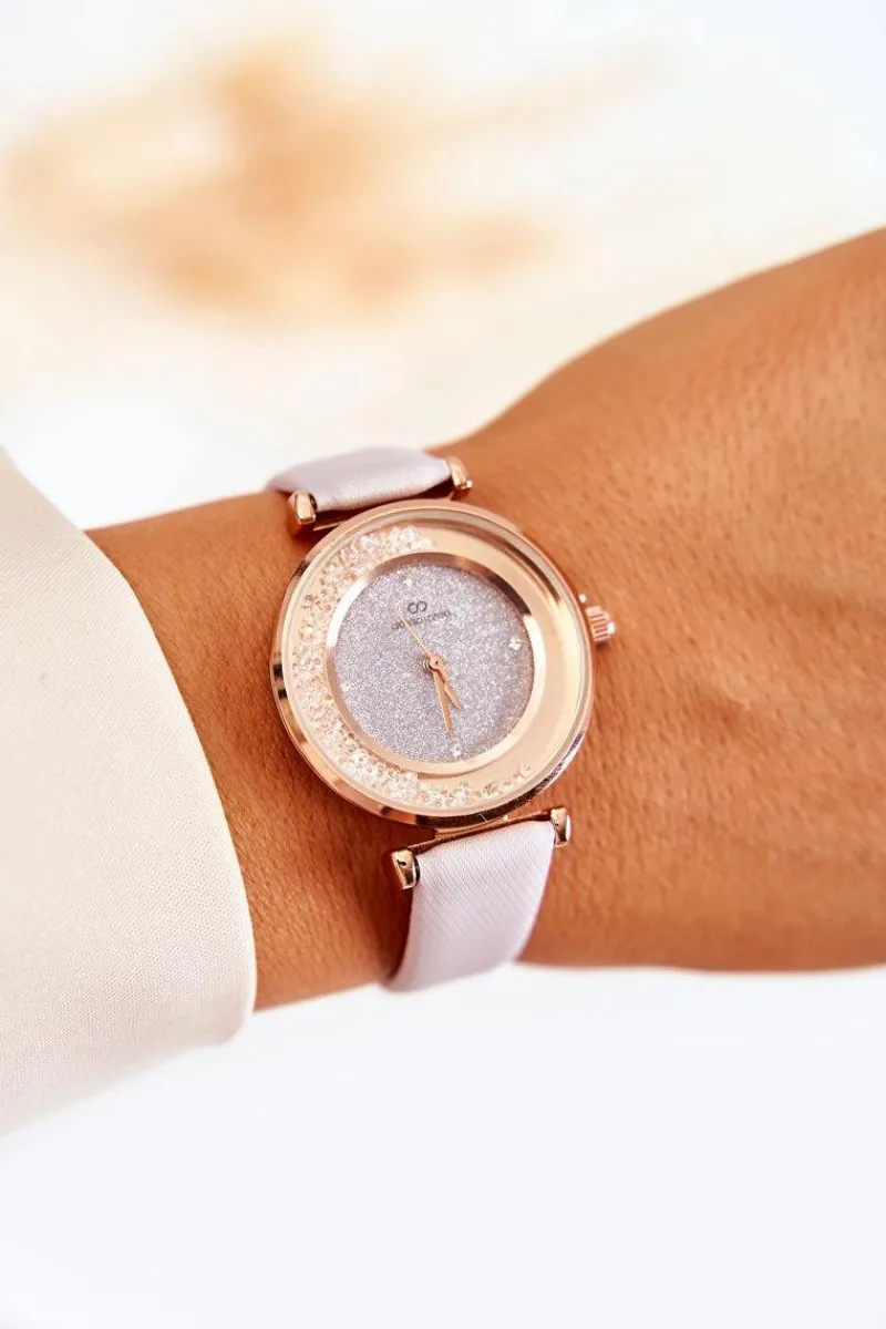 Clearance Damski Zegarek Z Brokatową Tarczą Szary Zegarki