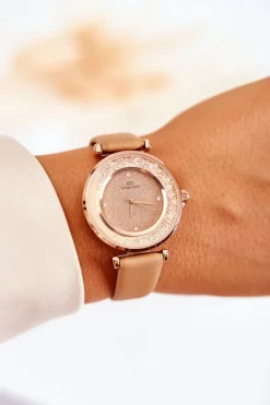 Zegarki>Giorgio&Dario Damski Zegarek Z Brokatową Tarczą Brązowy