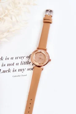 Zegarki></noscript>Giorgio&Dario Damski Zegarek Z Brokatową Tarczą Brązowy