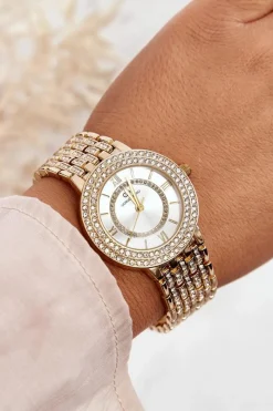 New Damski Zegarek Ze Zdobieniem Giorgio & Dario GDM1556 Złoty Zegarki