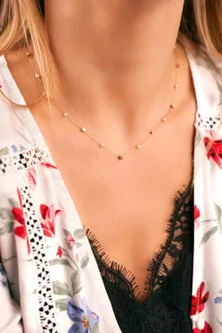 Naszyjniki>Boto Damski Złoty Naszyjnik Łańcuszek Perełki Christine