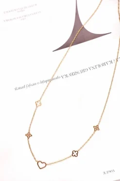 Outlet Boto Damski Złoty Naszyjnik Łańcuszek Koniczynka Serce Sweetie