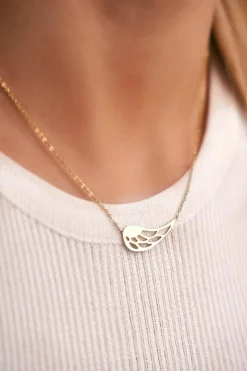 Naszyjniki>Boto Damski Złoty Naszyjnik Łańcuszek Skrzydło Rebecca