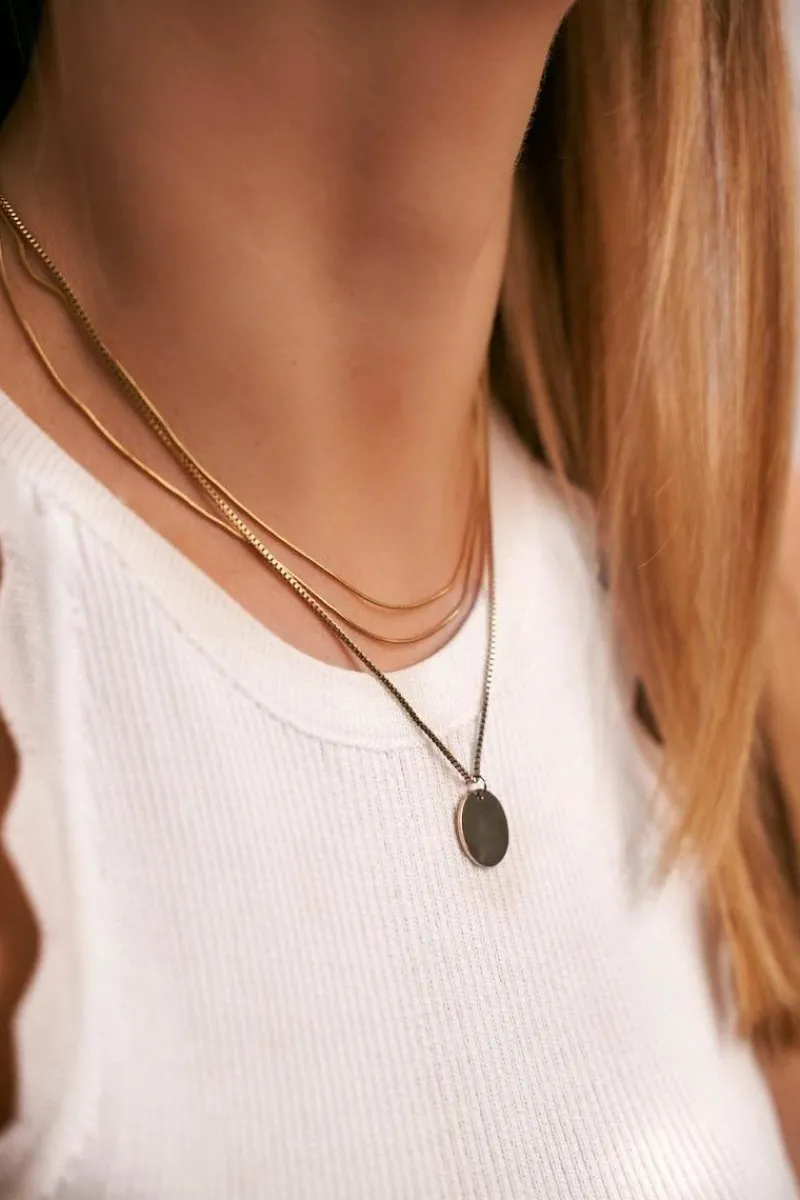 Online Damski Złoty Potrójny Naszyjnik Koło Wilma Naszyjniki