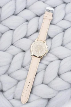 Discount Damski Złoty Stylowy Zegarek Beżowy Pasek Zegarki