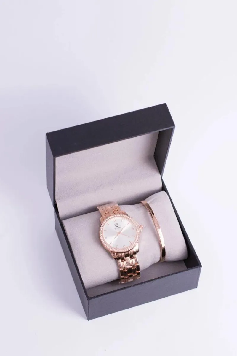 Outlet Michael John Damski Złoty Zegarek z Bransoletą Bellos