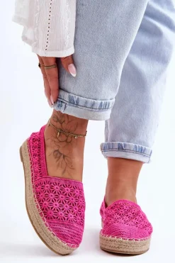 New Boto Damskie Ażurowe Espadryle Różowe One Lover