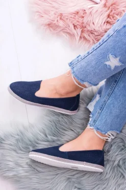 Baleriny Klasyczne>Damskie buty S.Barski Damskie Ażurowe Granatowe Balerinki Eparo