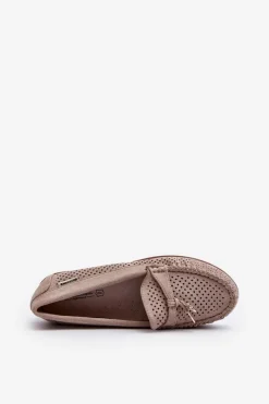 Loafersy Damskie|Mokasyny Na Platformie></noscript>Boto Damskie Ażurowe Mokasyny Beżowe Twista