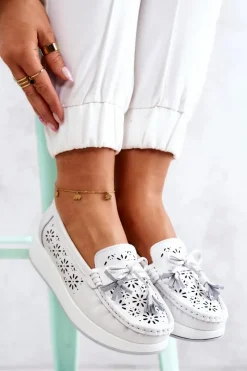 Hot Buty damskie Vinceza Damskie Ażurowe Mokasyny Na Platformie Białe Louise