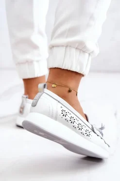 Hot Buty damskie Vinceza Damskie Ażurowe Mokasyny Na Platformie Białe Louise