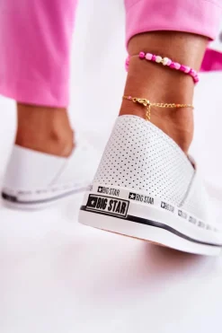 Discount Damskie Ażurowe Trampki Big Star Białe FF274024 Damskie Trampki Damskie Big Star|Trampki Damskie Niskie