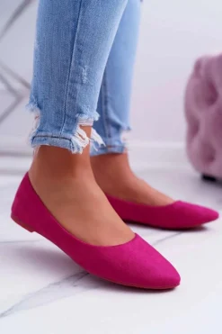 Online Damskie Balerinki Zamsz Fuksja Bueno Damskie Baleriny Klasyczne