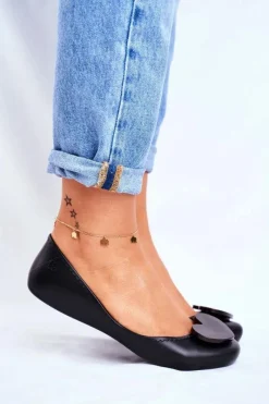 Outlet ZAXY Damskie Baleriny Pachnące Gumowe Czarne FF285050