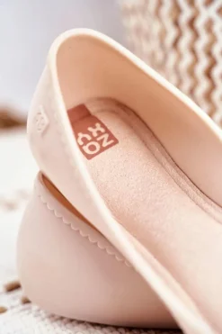 New ZAXY Damskie Baleriny Pachnące Gumowe Beżowe FF285051