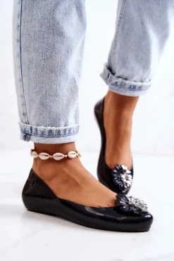 Baleriny Klasyczne></noscript>ZAXY Damskie Baleriny Pachnące Gumowe JJ285048 Czarne