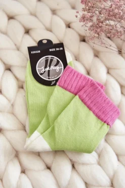 Discount Damskie Bawełniane Gładkie Skarpety Zielone Skarpetki|Skarpetki