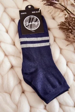 Discount Just Play Damskie Bawełniane Skarpety Za Kostkę Granatowe Niebieski