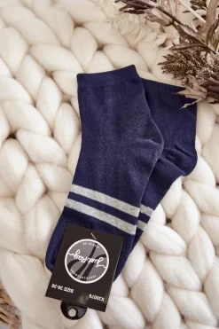 Discount Just Play Damskie Bawełniane Skarpety Za Kostkę Granatowe Niebieski