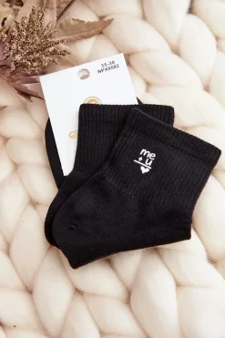 Outlet Just Play Damskie Bawełniane Skarpety Czarne