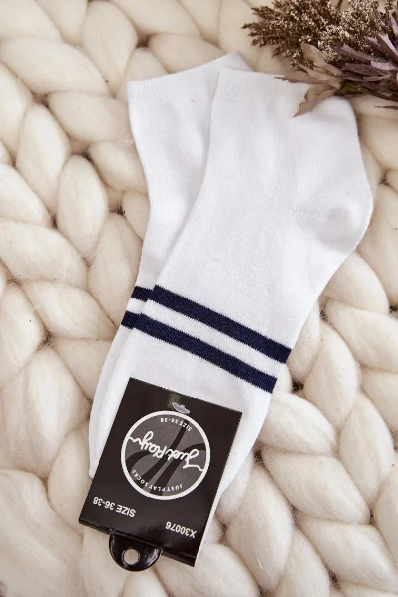 Skarpetki|Skarpetki>Just Play Damskie Bawełniane Skarpety Za Kostkę Białe