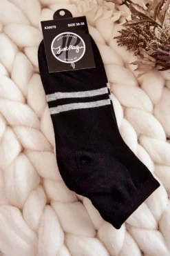 Best Just Play Damskie Bawełniane Skarpety Za Kostkę Czarne