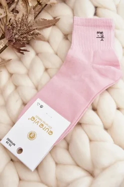 New Damskie Bawełniane Skarpety Różowe Skarpetki|Skarpetki