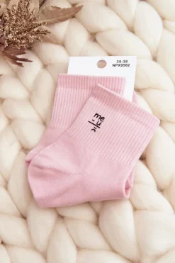 New Damskie Bawełniane Skarpety Różowe Skarpetki|Skarpetki