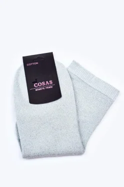 Hot Damskie Bawełniane Skarpetki Ze Srebrną Nitką Miętowe Skarpetki|Skarpetki