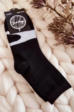 Discount Damskie Bawełniane Skarpetki Biały Wzór Czarne Skarpetki|Skarpetki