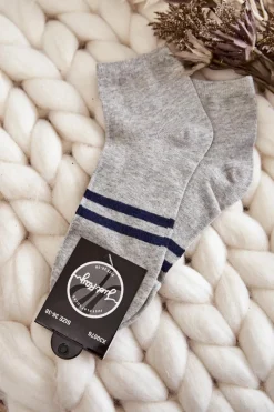 Outlet Damskie Bawełniane Skarpety Za Kostkę Szare Skarpetki|Skarpetki